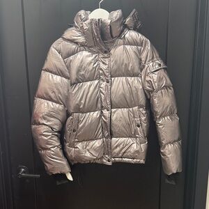 Aqua Metallic Puffer Jacket